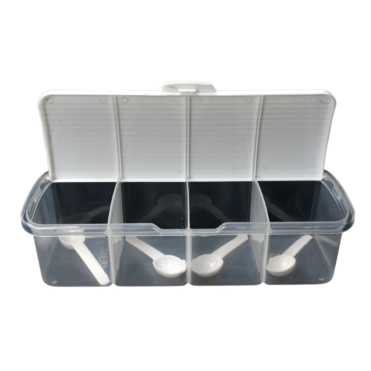 8263 Kitchen Multipurpose Air-tight 4 Sections Storage Containers / Masala Box Pickle (Achar) Jar with 4 spoon for each section (1 Pc / Mix Color) 8263 Kitchen Multipurpose Air-tight 4 Sections Storage Containers / Masala Box Pickle (Achar) Jar with 4 spoon for each section (1 Pc / Mix Color)